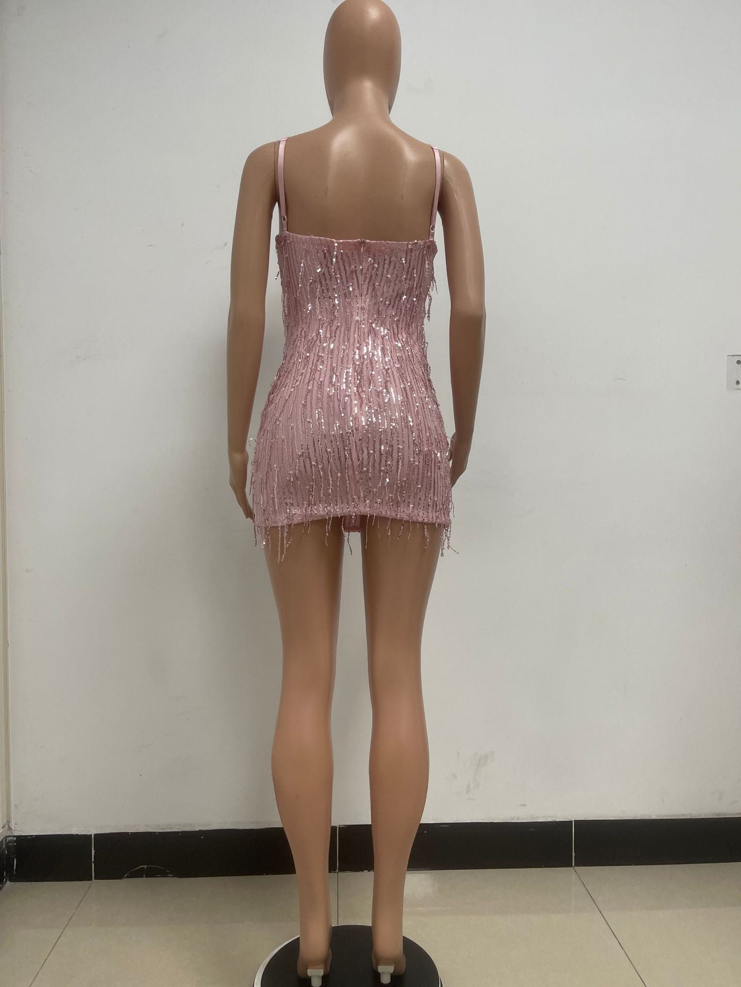 Women's Deep V Sleeveless Sequined Bodycon Dress 31