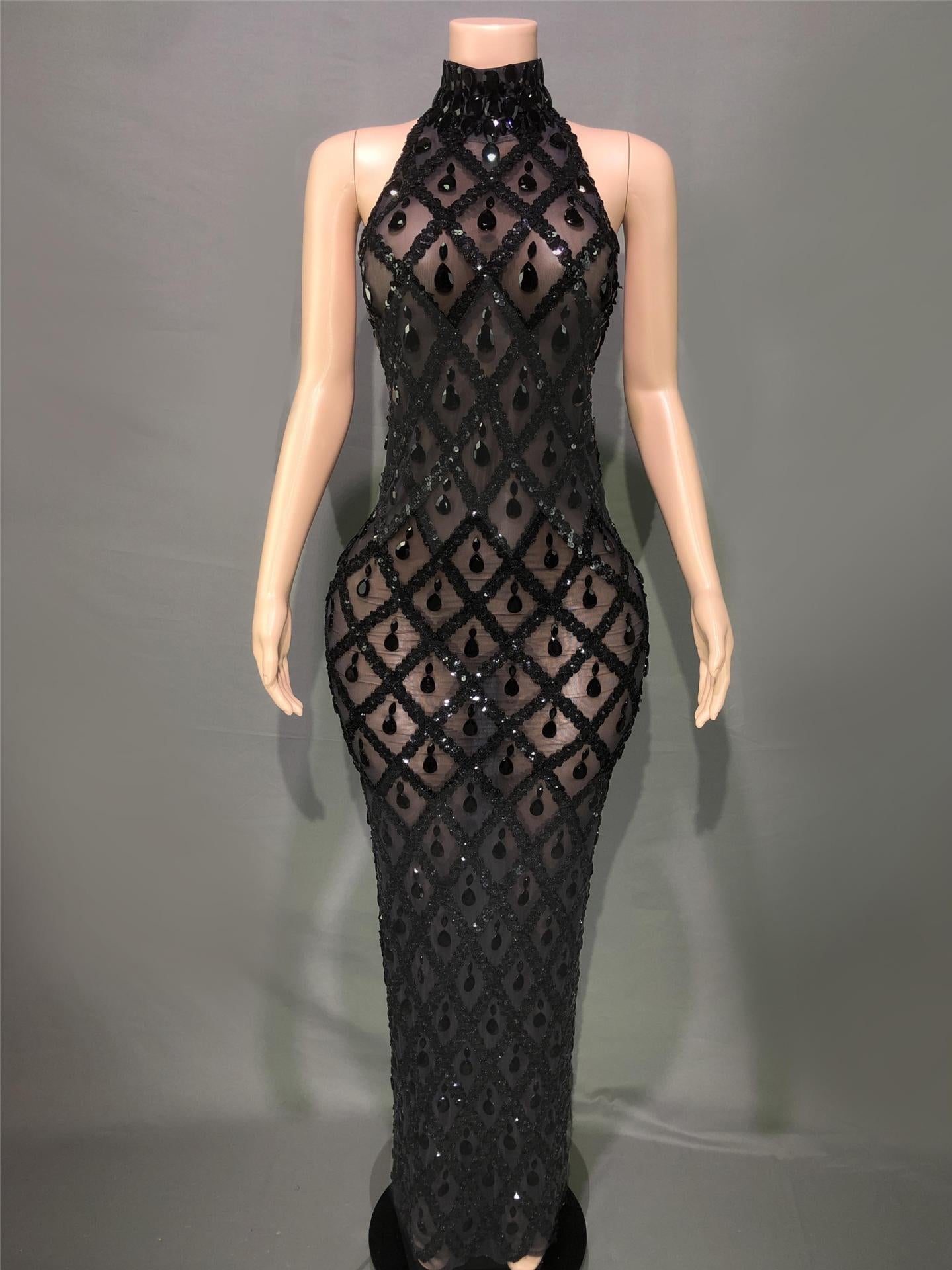 Plus Size Women rhinestone dress 8