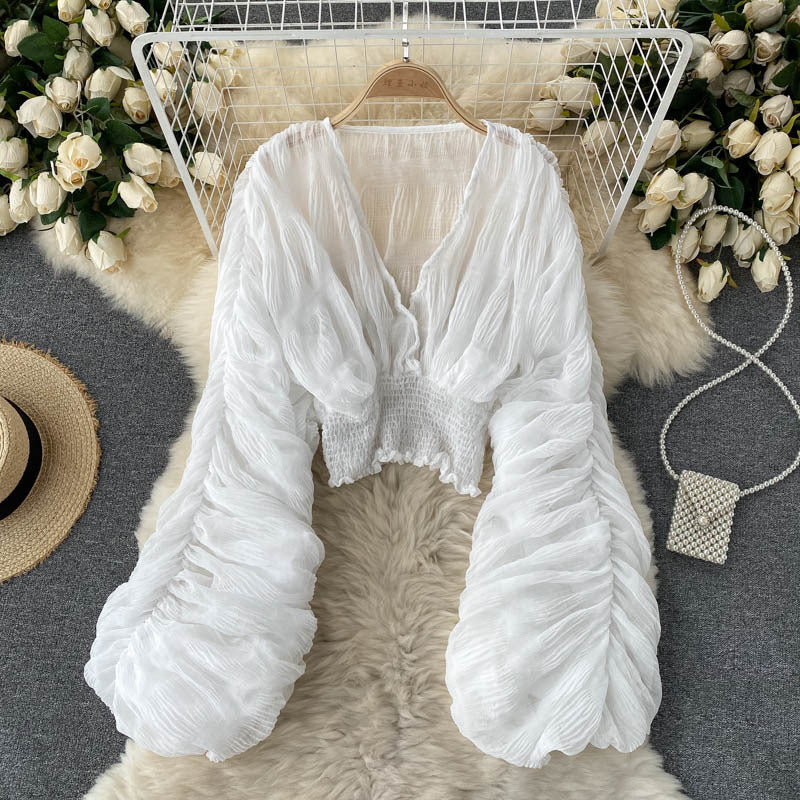 Women Pleated Crop Top 3