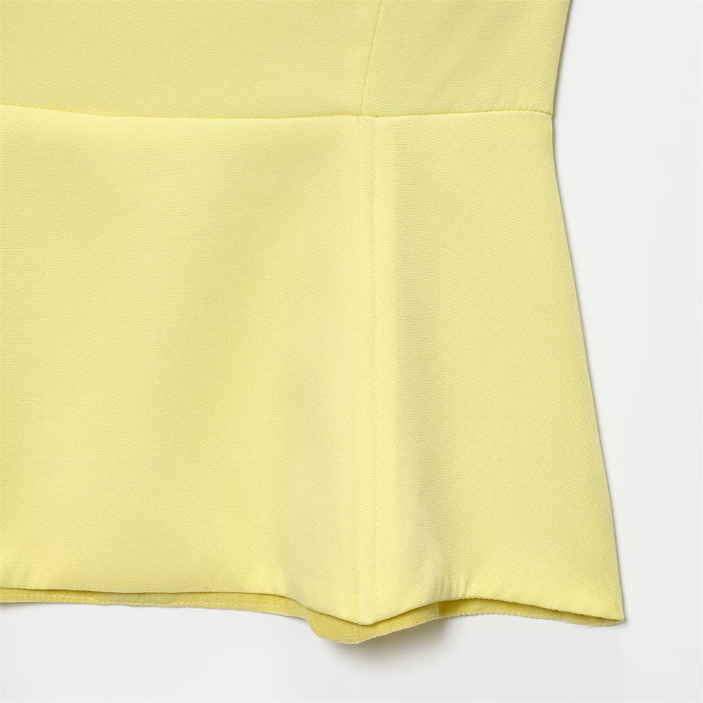 Women summer sleeveless strapless top pleated skirt two-piece set 15