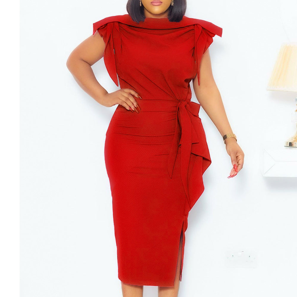 Women Summer Elegant Sleeveless Ruffles Dress 5