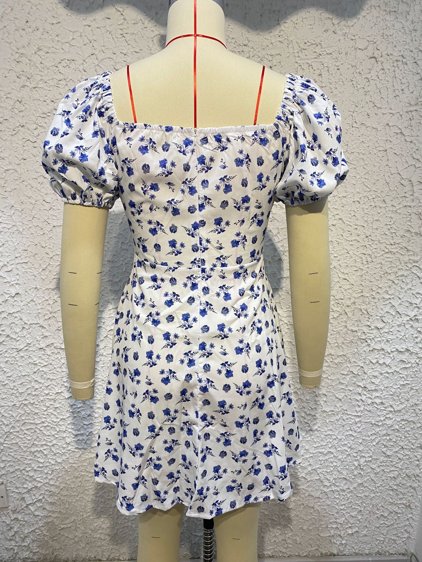 Women'S Summer Fashion Puff Sleeve Floral A-Line Summer Female Dress 16