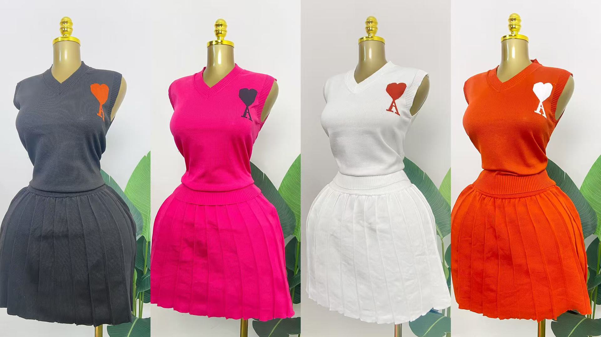 Summer Knitting Two-Piece Skirt Set 6