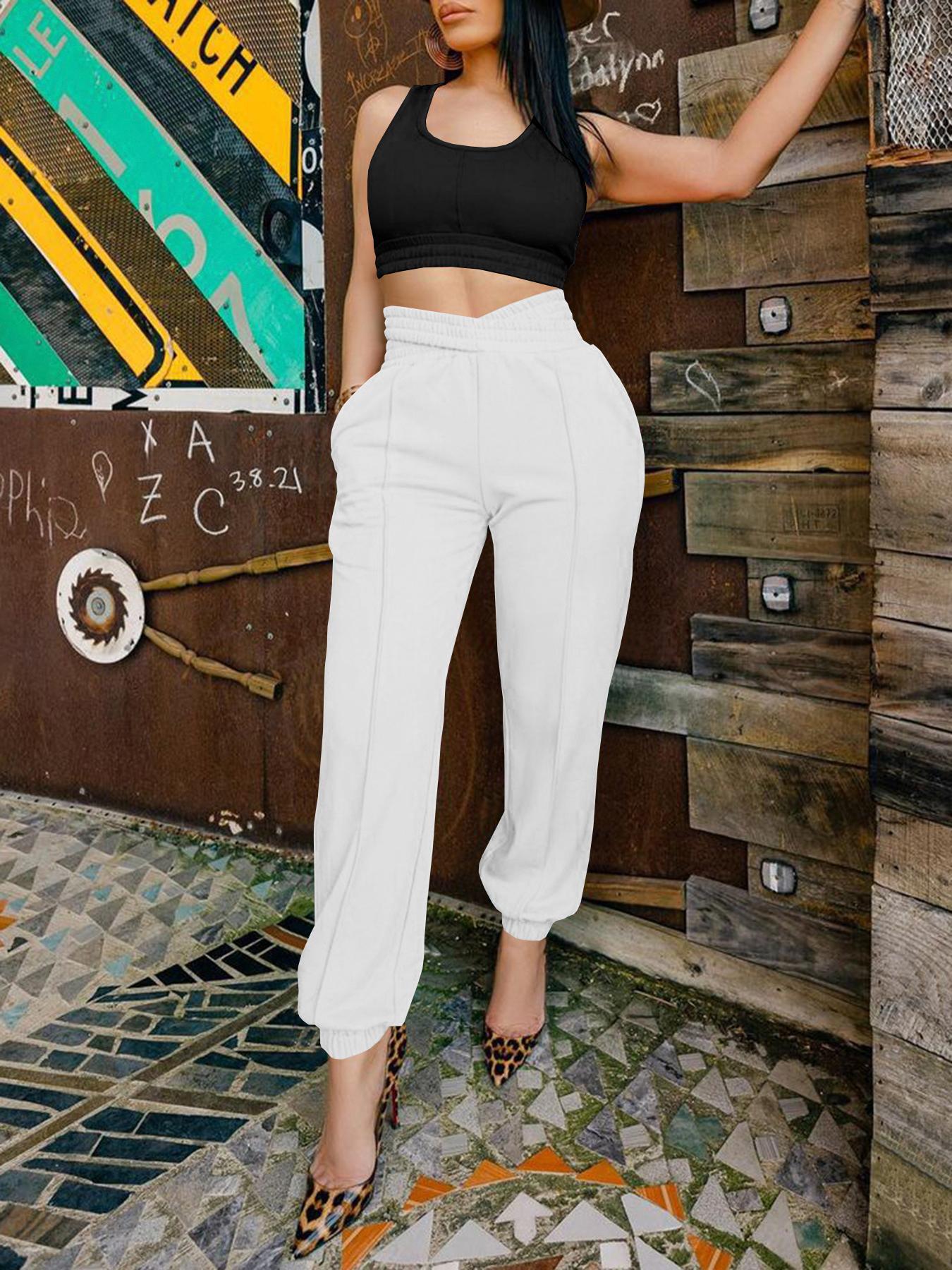 Women Spring Casual Solid Pants 11