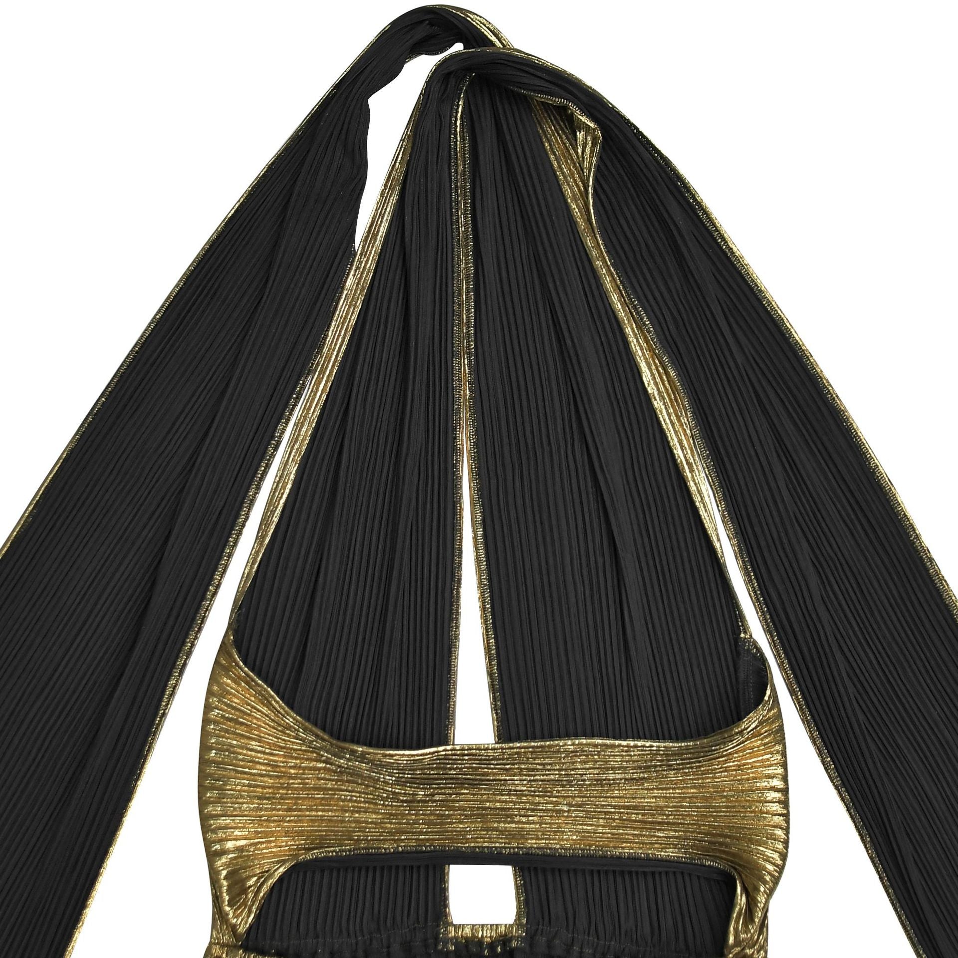 Fashion Women's Elegant Shiny Solid Color Pleated Long Dress 19