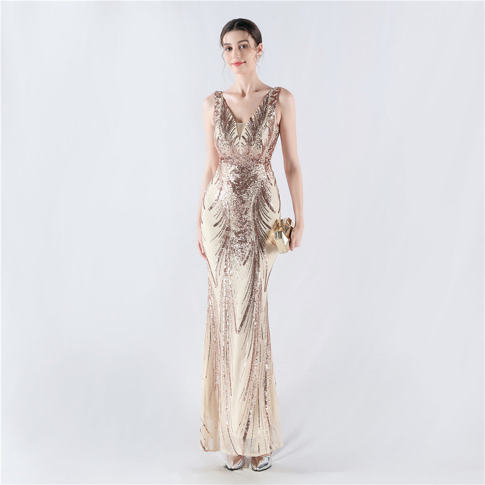 Plus Size Women Sequined Formal Party Maxi Evening Dress 11