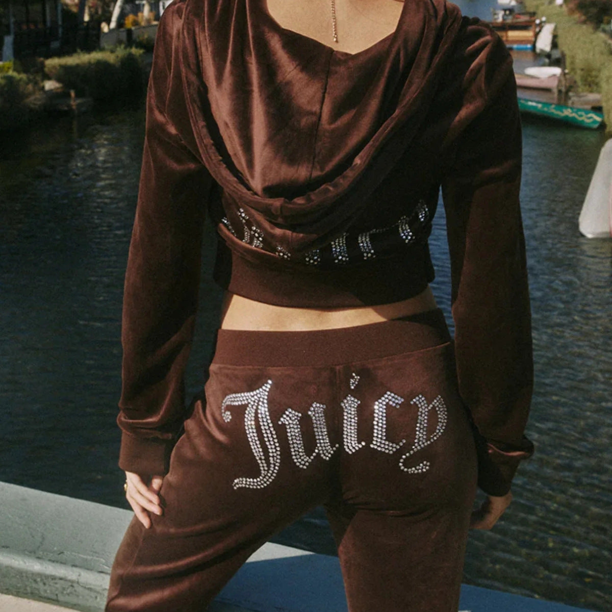 Women Casual Solid Letter Beaded long-sleeved Hoodies long pants two-piece suit 13