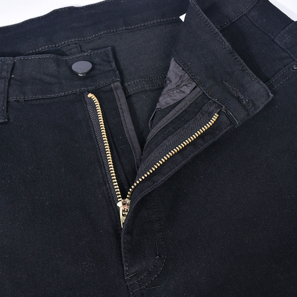 Sexy Low Rise Denim Embroidered Cutout Style Stretch Tight Fitting Pants 26