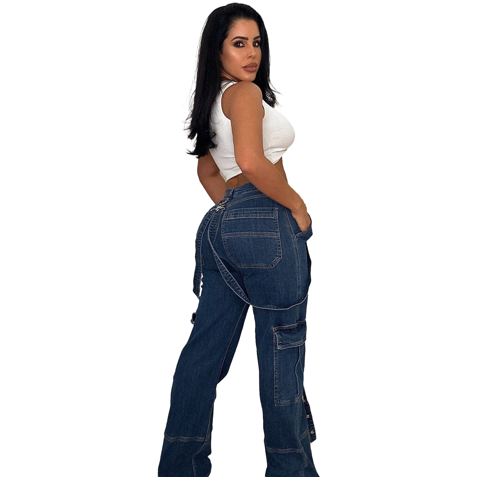 WomenCasual Accordion Baggy Denim Pants 7