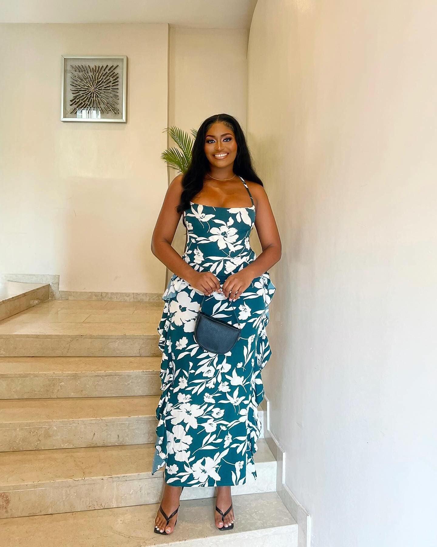 Women Sexy Printed Suspender Backless Strappy Top and Skirt Two-piece Set 4