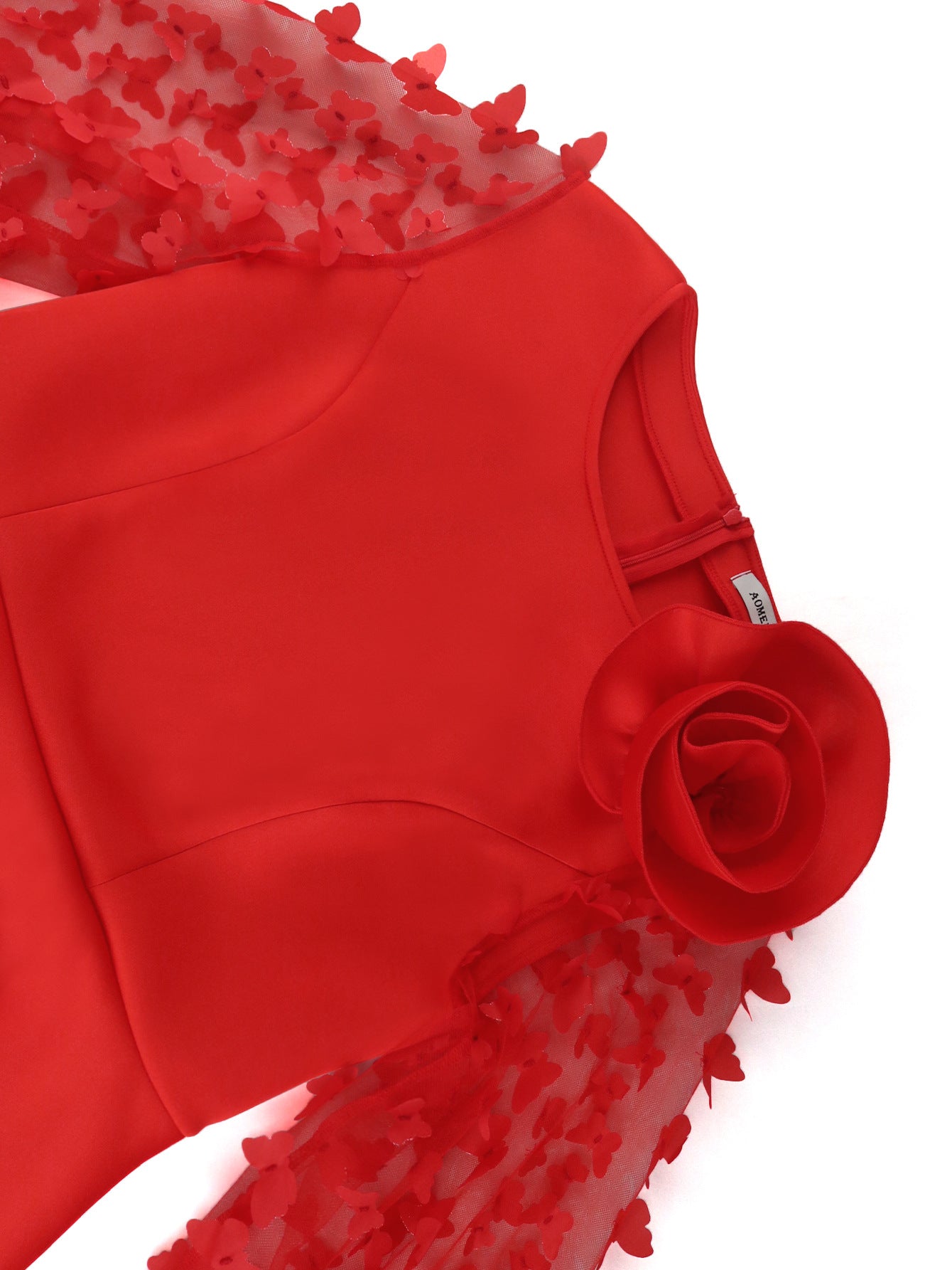 Women lantern sleeve ruffle party formal party dresses 13