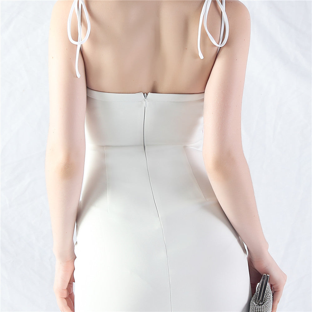 Women Two-way Rope Binding Satin Evening Dress 47