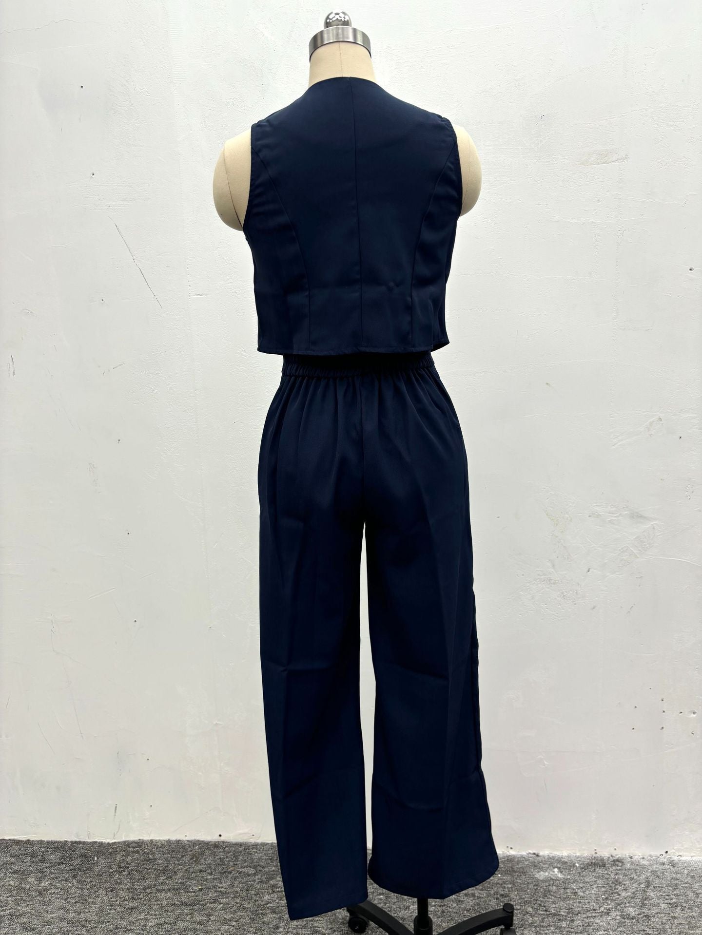Summer Suit Women's Fashion Casual Solid Color Vest Trousers Two-Piece Set 21
