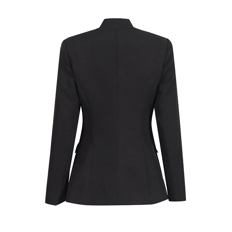 Women British style v-neck beaded Beaded Blazer 8