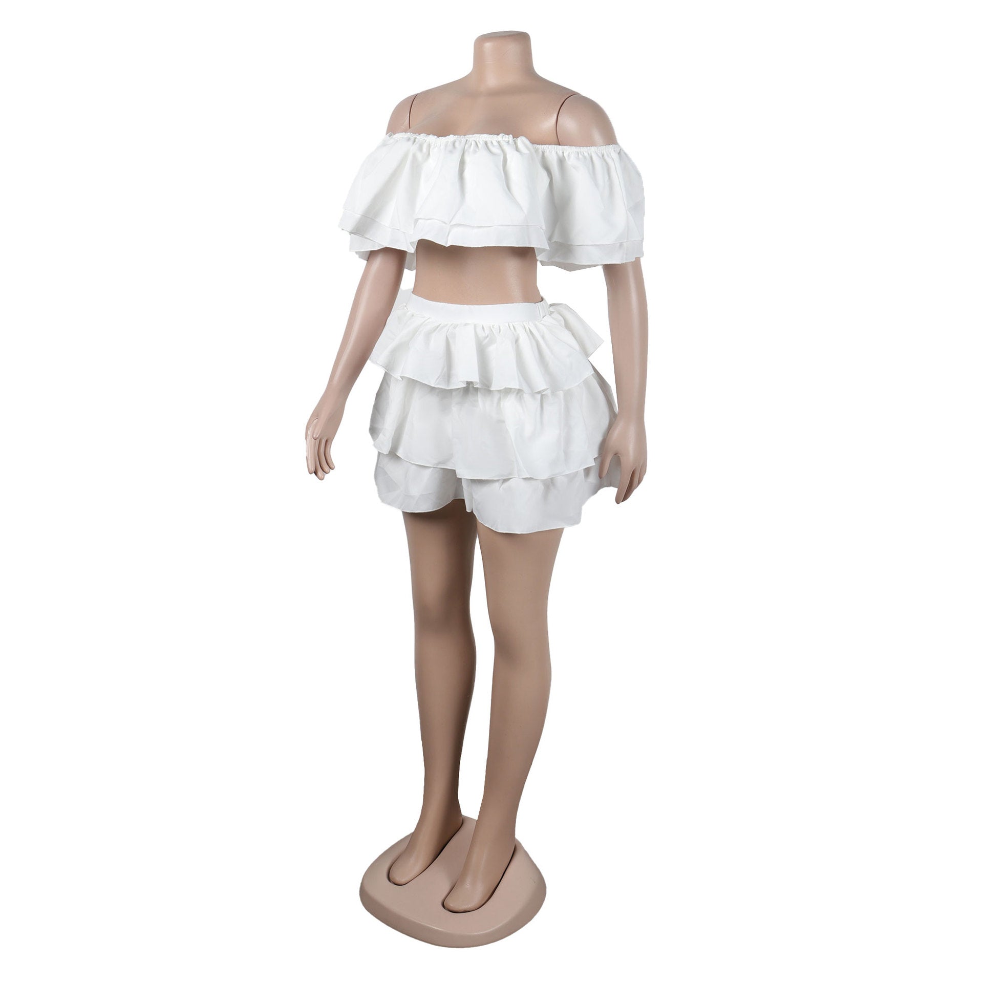 Women Sexy Ruffle Top and Shorts Two-Piece Set 27