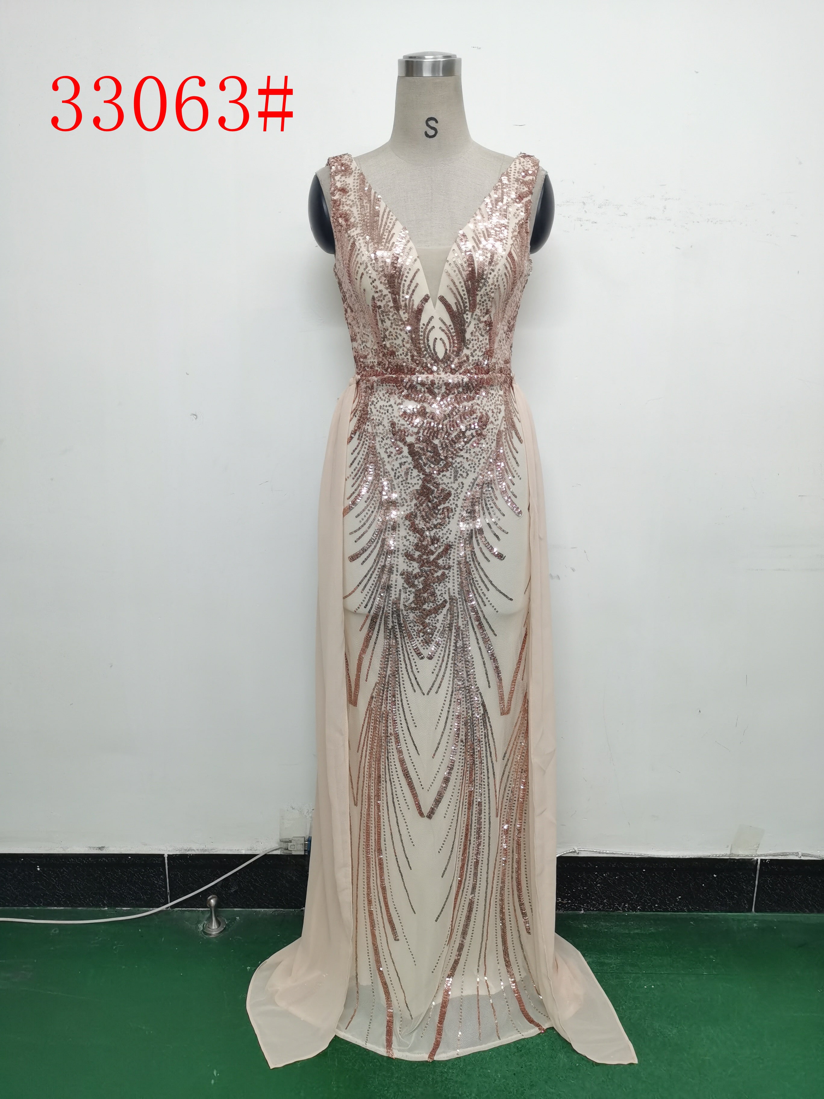 Elegant Sequin Rhinestone Chain Evening Dress 21