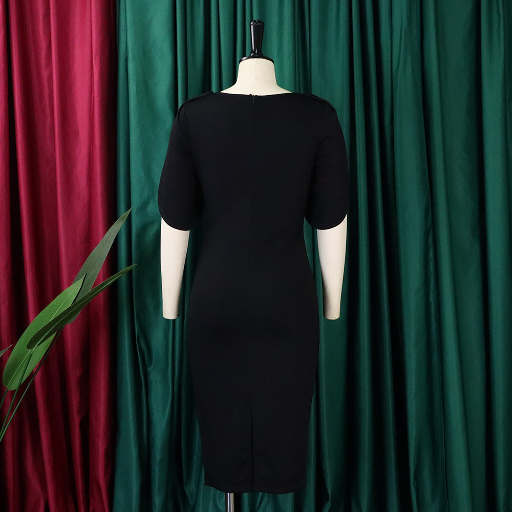 Summer Fashion Chic Elegant Office Bodycon Office Plus Size African Dress 14