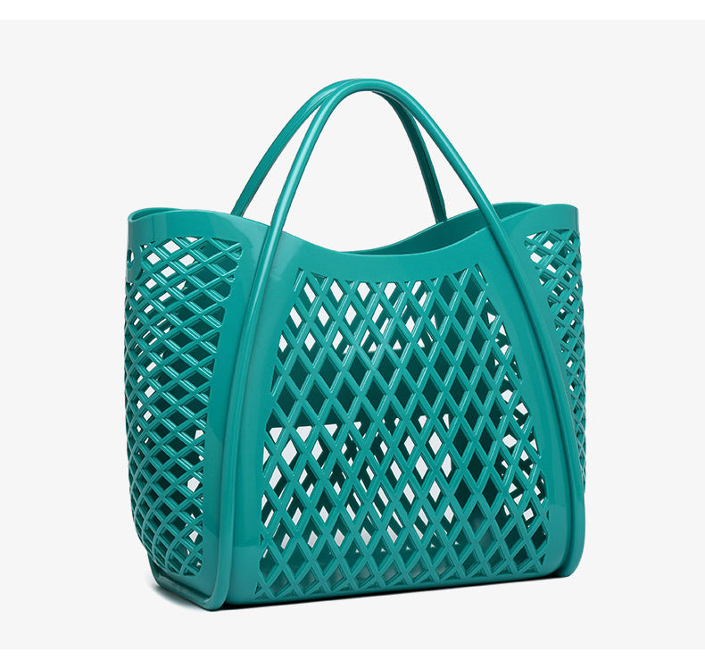 PVC Bag Shopping Basket Bag Bathing Washing Large Capacity Hollow Handheld Beach Bag 22