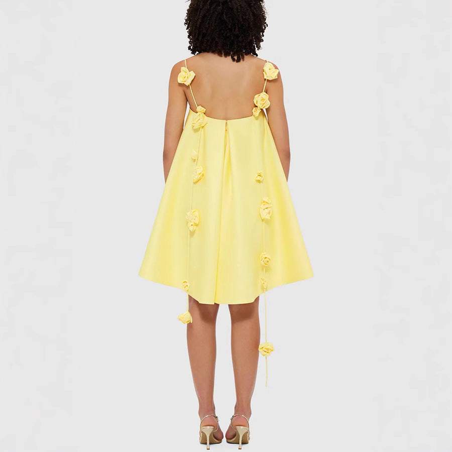 Spring Summer Strap Casual Loose Holidays Women's Satin Dresses 4