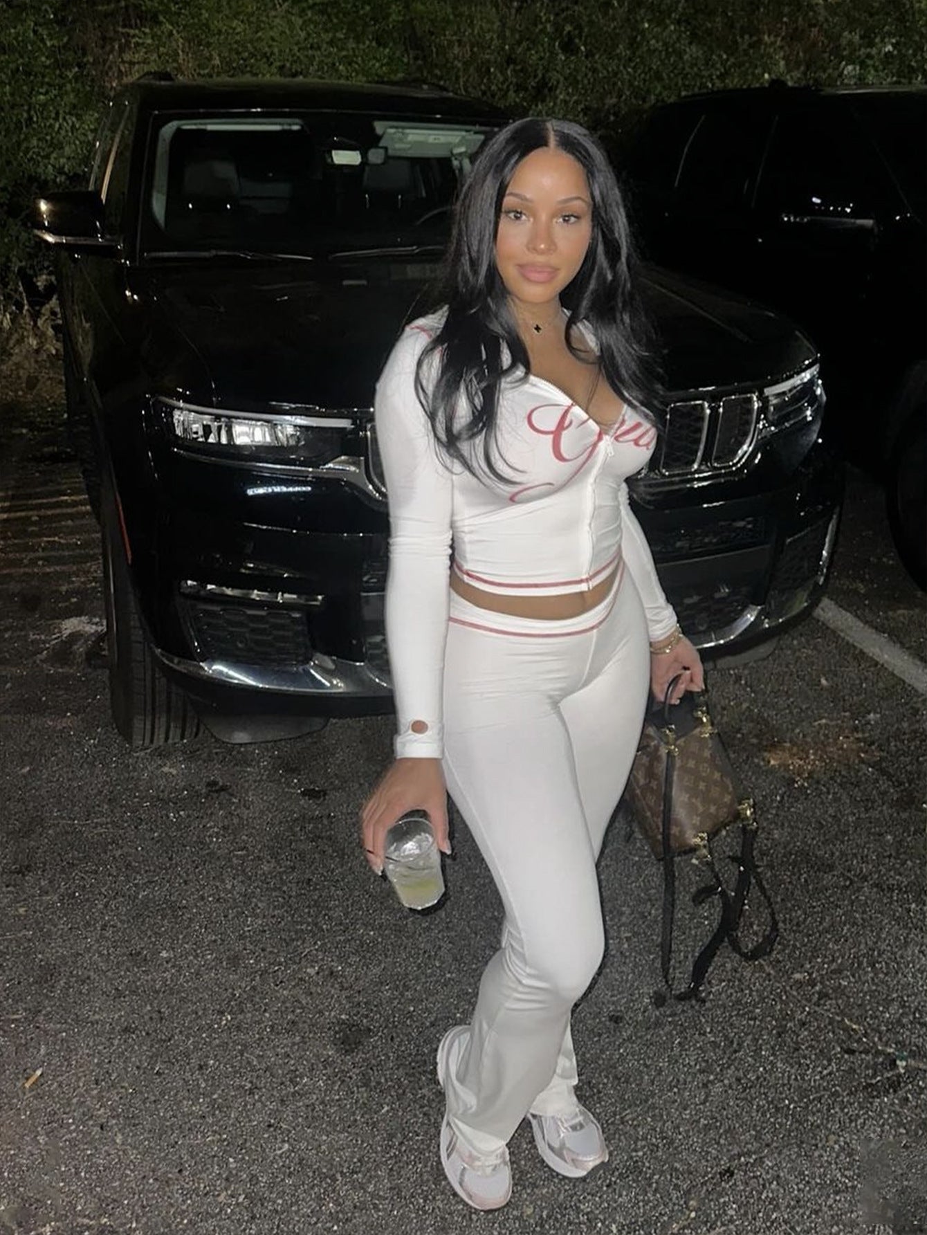 Summer Slim Letter Print Hooded Zipper Top & Trousers Set 3