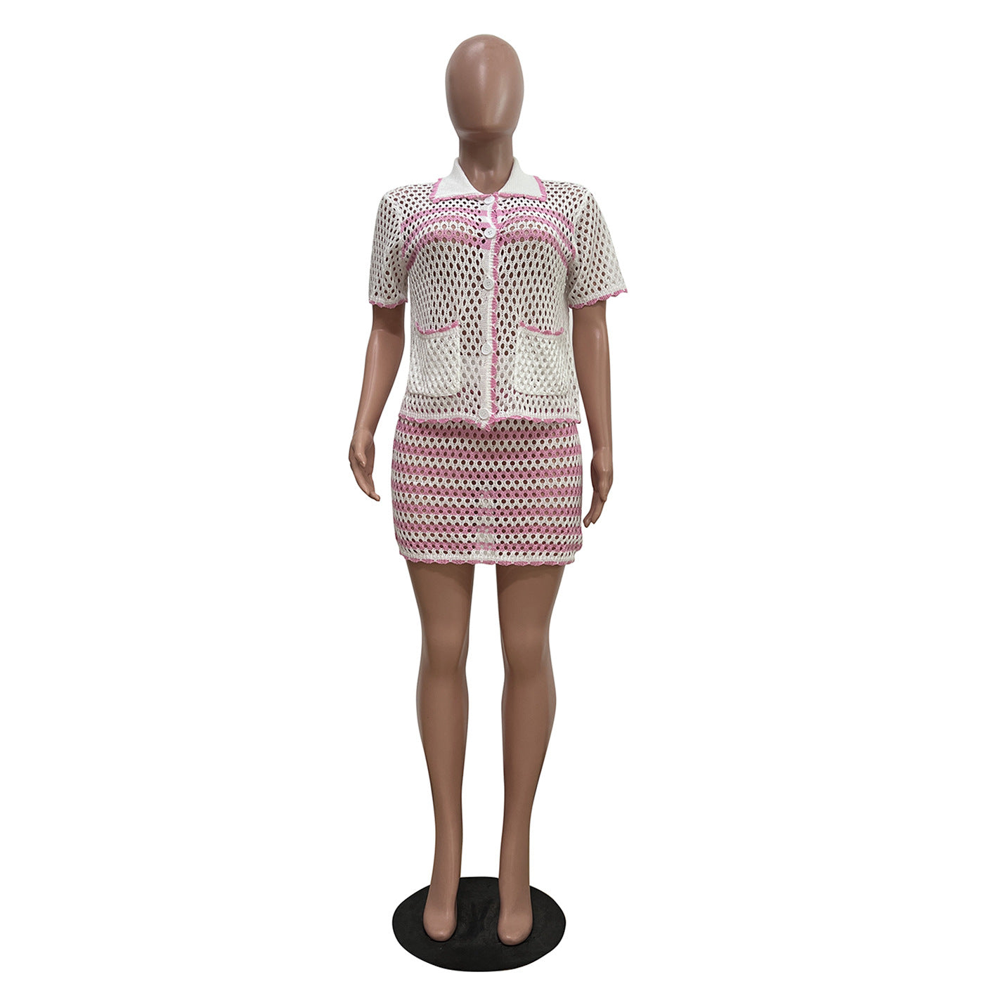 Loose Knit Blazer Cardigan Shorts Set Women’s Casual Outfit 11