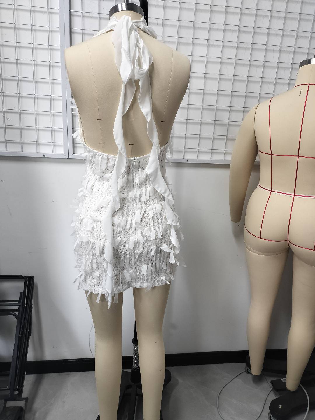 Women Summer Sexy Hot Halter Neck Lace V Neck Backless Bodycon Dress 10