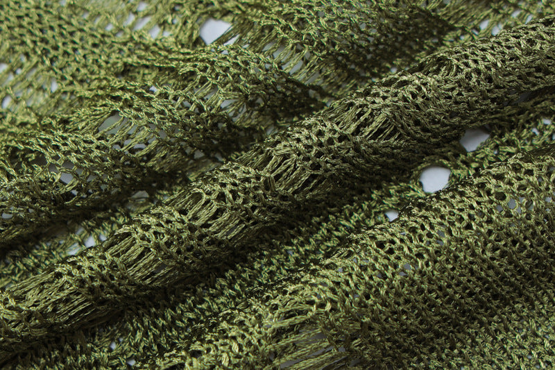 Spring Sexy Low Back Hollow See-Through Long Sleeve Slim Chic Long Knitting Dress 10