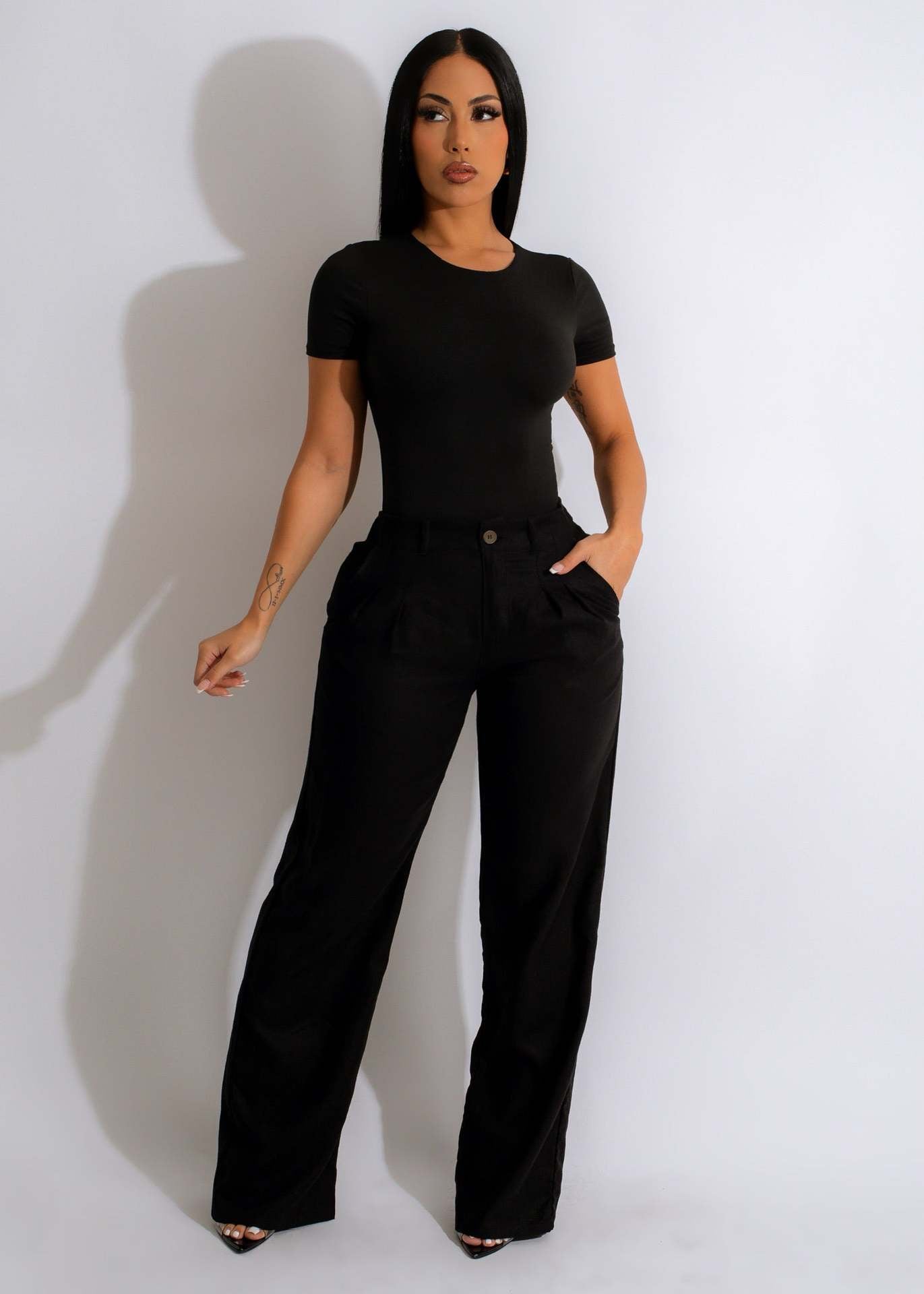 Women's Linen Cotton Casual Pants Breathable Straight Pants Linen Trousers Summer 3