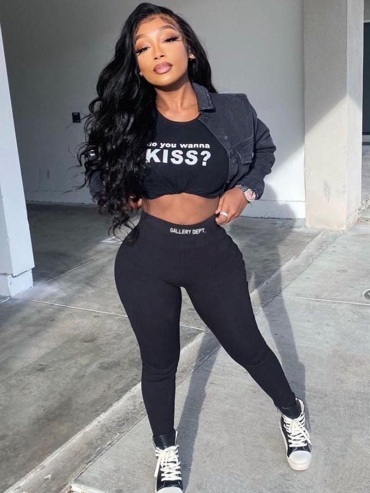 Women Style Letter Print Legging 7