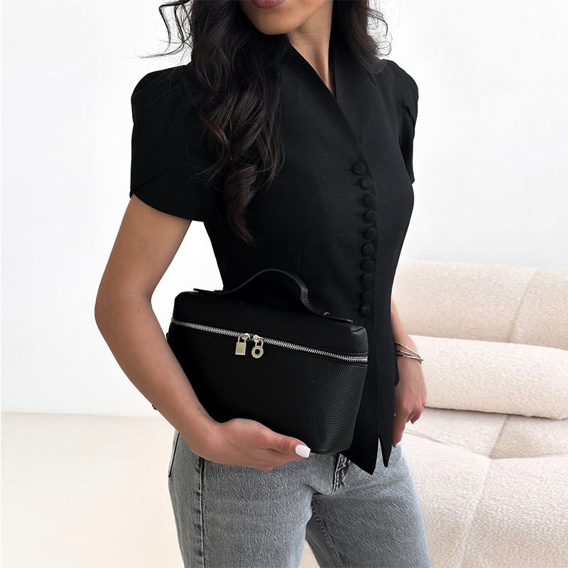 Women Summer Irregular Short-Sleeved Shirt Top 5