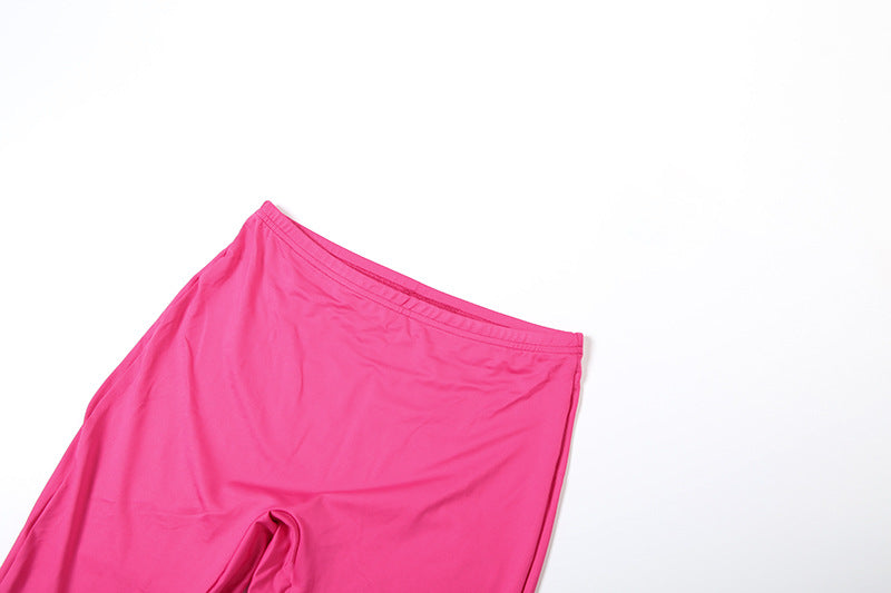 Women Fall/Winter Hooded Letter Print Zipper Top and Pants Two-Piece Set 49