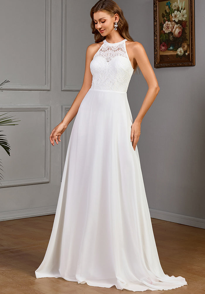 Women spring sleeveless Halter Neck wedding bridesmaid dress solid dress 3