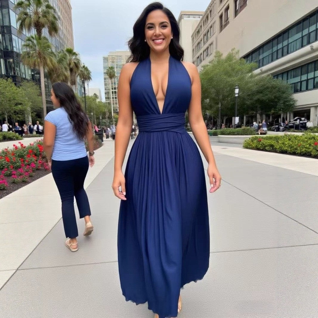 Scarf Styling Open-Waist A-line Dress 4