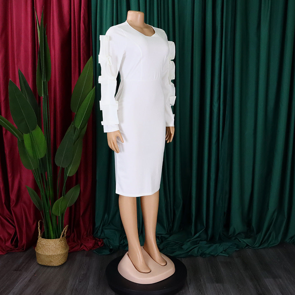 Plus Size Women Elegant African Long Sleeve Dress 18