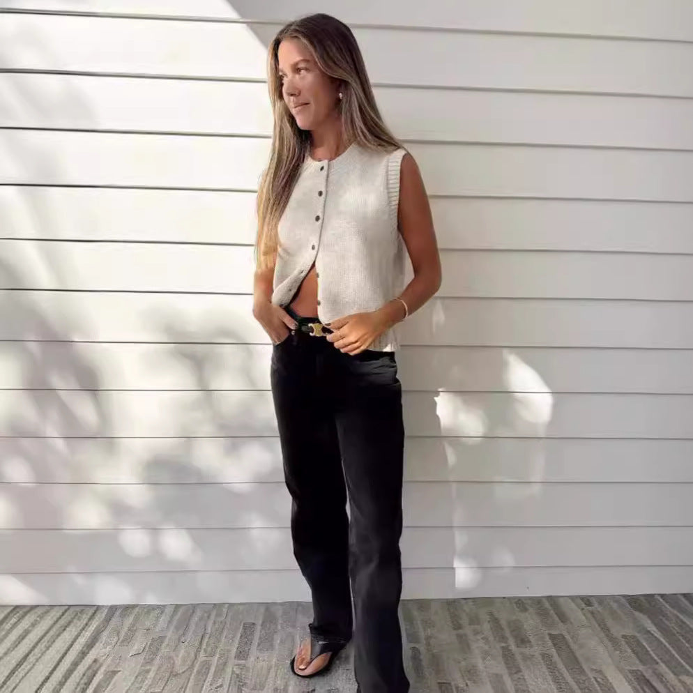 Women casual maillard style knitting vest 9