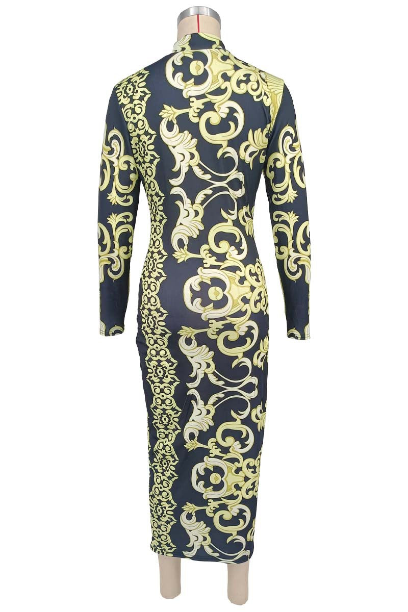 Women African Trend Long Sleeve Maxi Dress 5