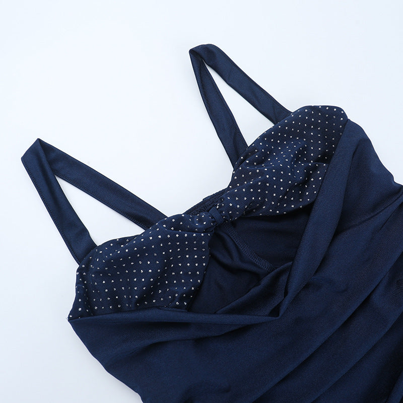 Women Sexy Hollow Slit Beaded Strap Dress 15