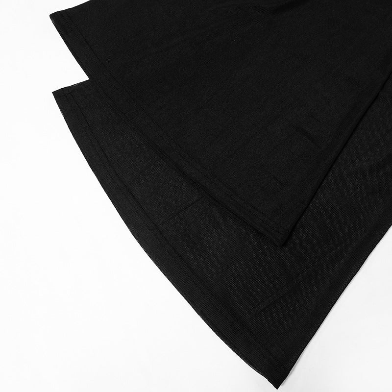 Women's Autumn Solid Color Sexy Mesh Lace-Up Low Waist Slim Fit See-Through Pants 18