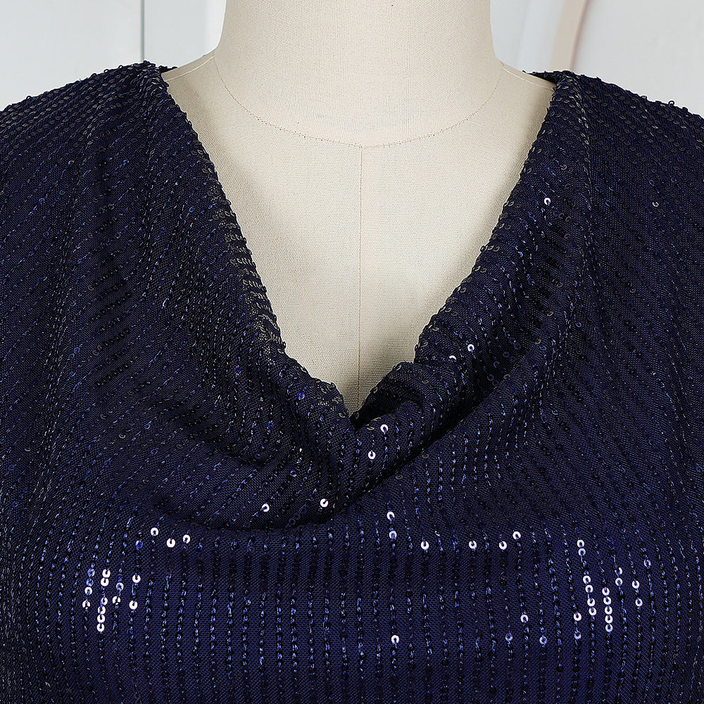 Evening Gown Formal Party African Fashion Sequin Plus Size Women's Chic Dress 17