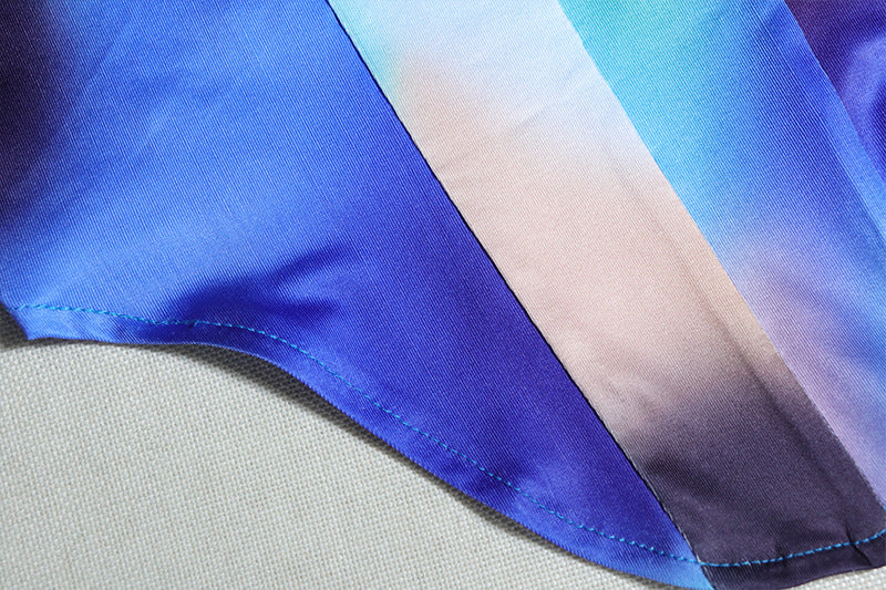 Women Printed Sleeveless Vest Top and Slit Skirt Two-piece Set 17