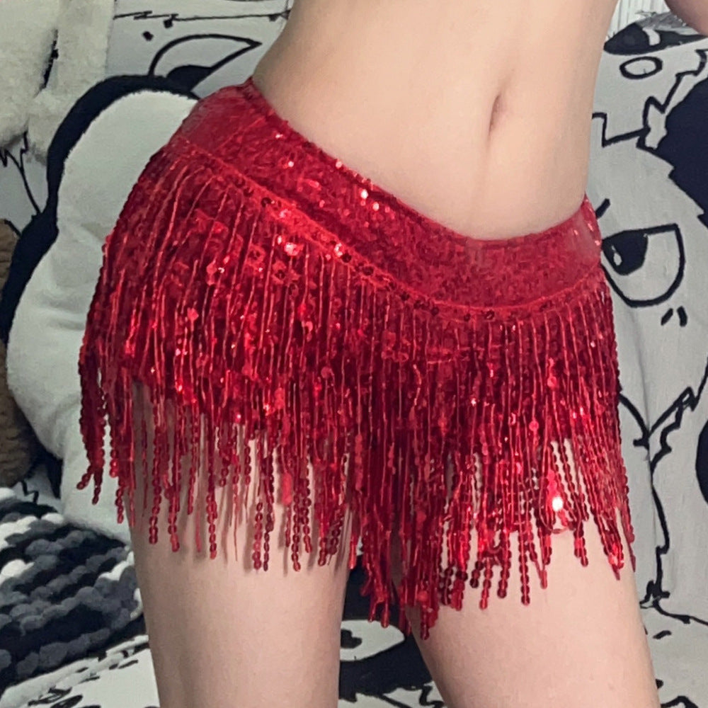 Women sequined top and tassel sequined skirt two-piece set 27