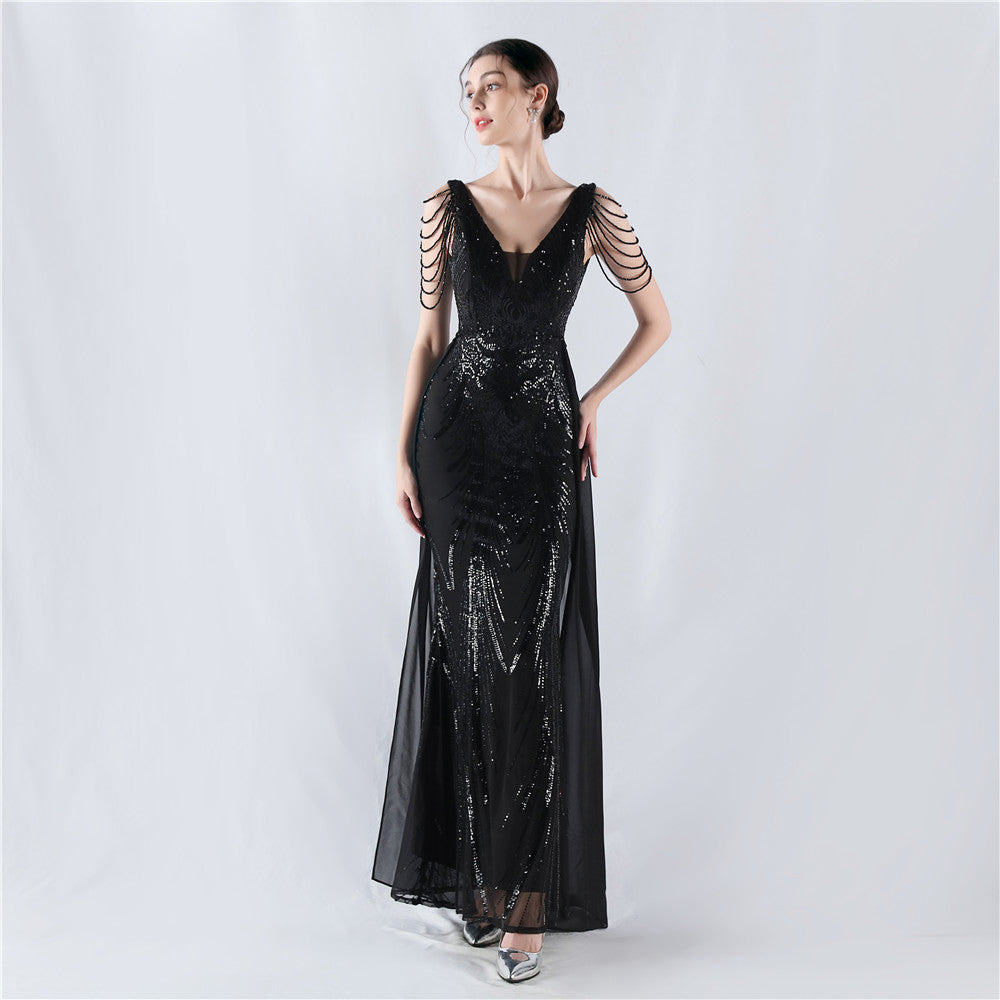 Sexy Rhinestone Chain Sequins Evening Dress 12
