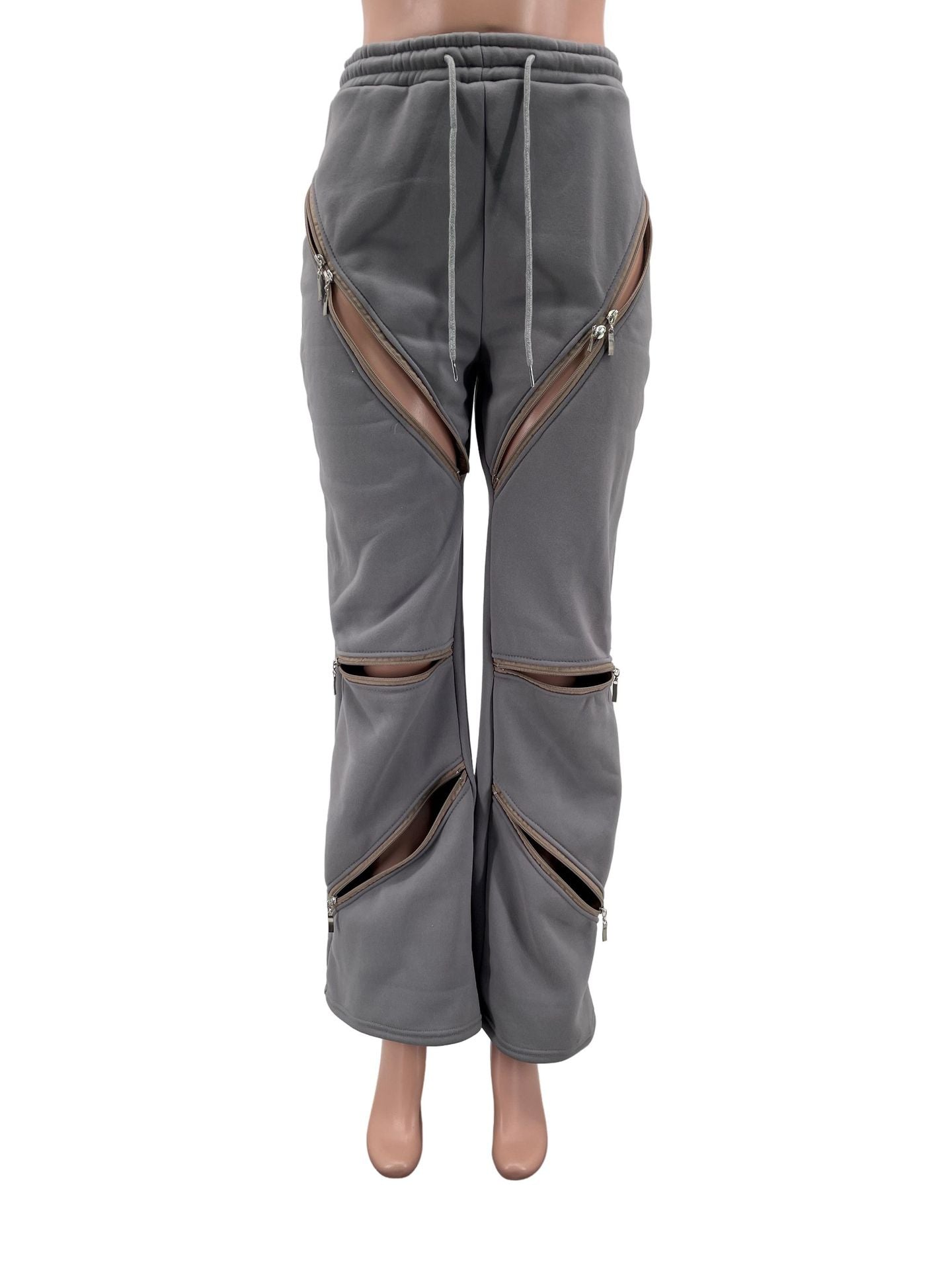 Women Casual Zipper Pocket Zipper Sports Pants 13