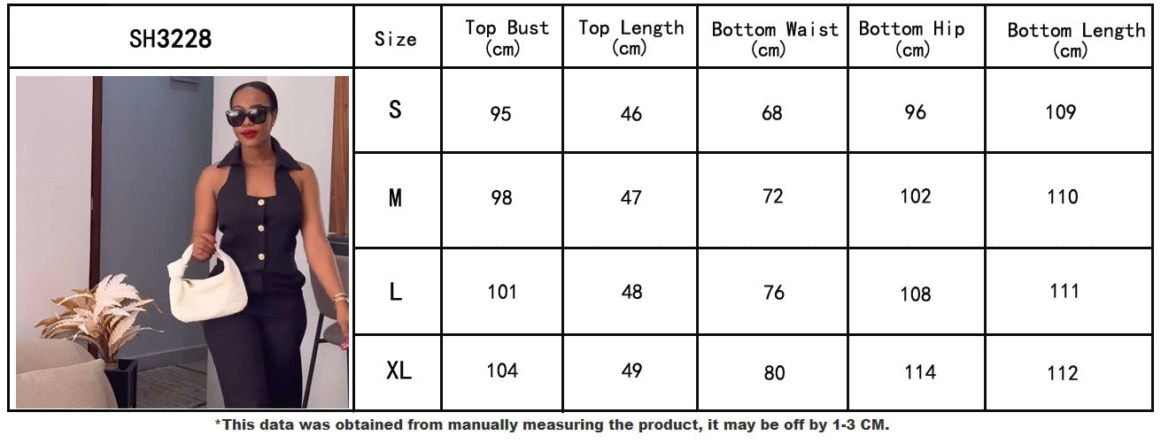 Women African vest long pants two-piece set 8