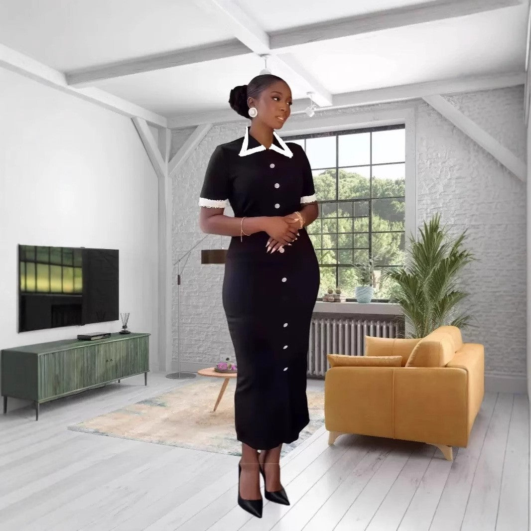 Women's Summer Round Neck Knit Midi Dress 3