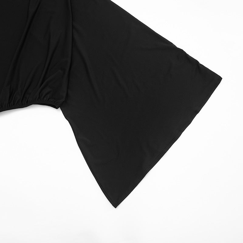 Women Off-Shoulder Bell Bottom Long-Sleeved Top and Skirt Two-Piece Set 51