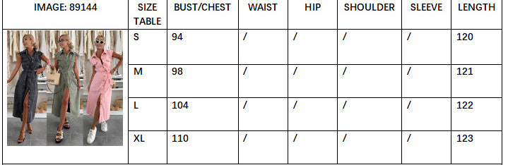 Women Casual Single-Breasted Sleeveless Denim Dress 12