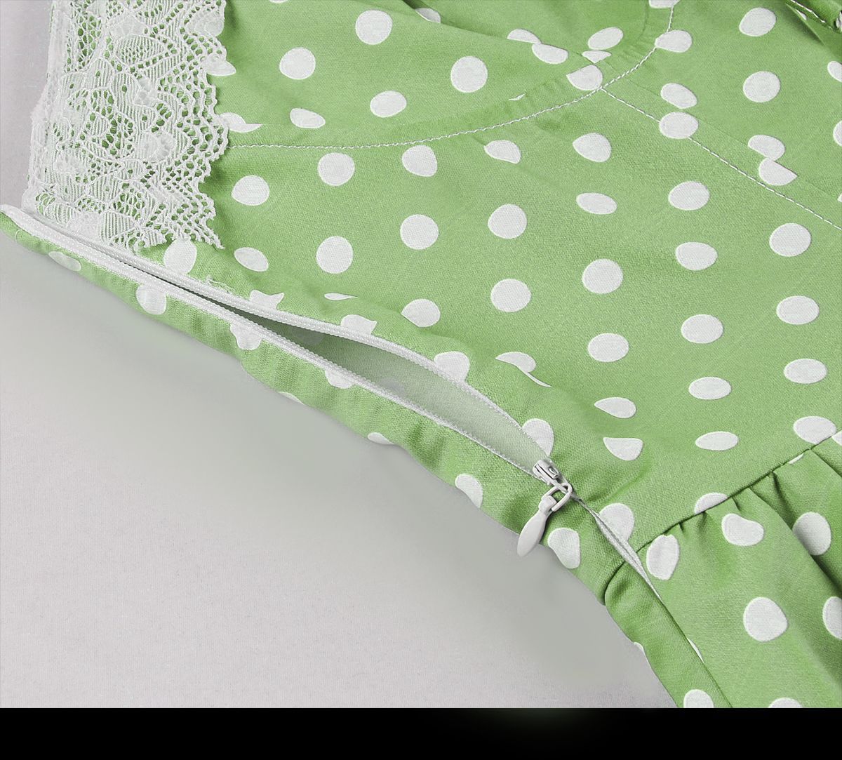 Halter Neck Low Back Polka Dot A-Line Formal Party Dress 6