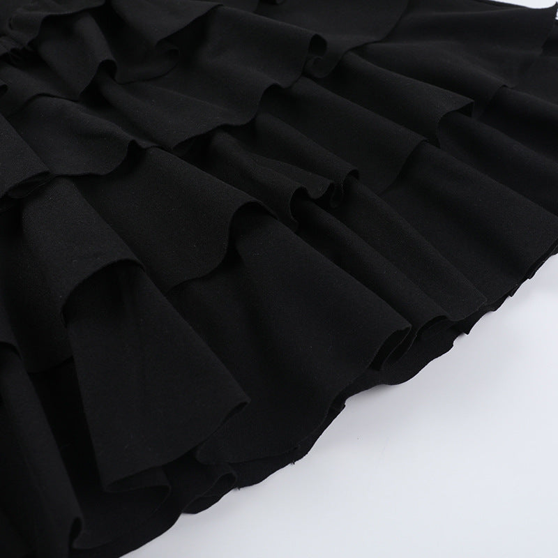 Strap ruffle sexy Low Back women summer Ruffle short dress 14