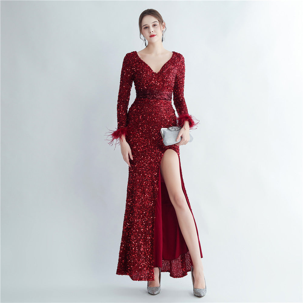 Long Sequins Plus Size Fat Beauty Formal Party Evening Dress 5